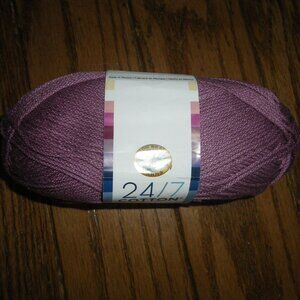 1 Skein 24/7 Cotton Lion Brand Yarns - Color Lilac - 186 yds.